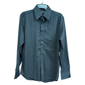 Red Level‎ Nine Men's Black Striped Long Sleeve Button Down Dress Shirt